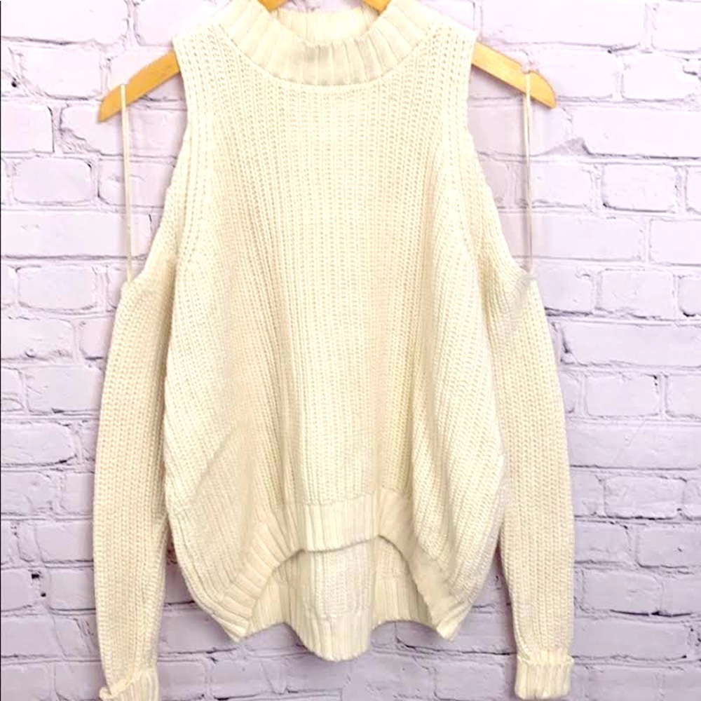 JLo Cold Shoulder Knit Sweater